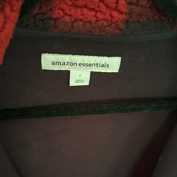 Amazon Essentials Red and Black Sherpa Jacket - Picture 2 of 3